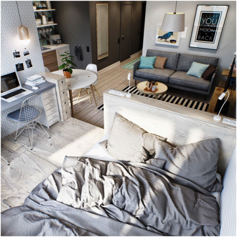 Gray And Beige Combo For Perfect Studio Apartment , 8 Inspiring Ideas Worth Be Seen
