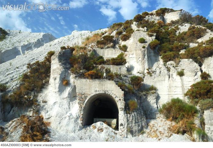 Italy, Sicily, Lipari island,Pumice Quarry.