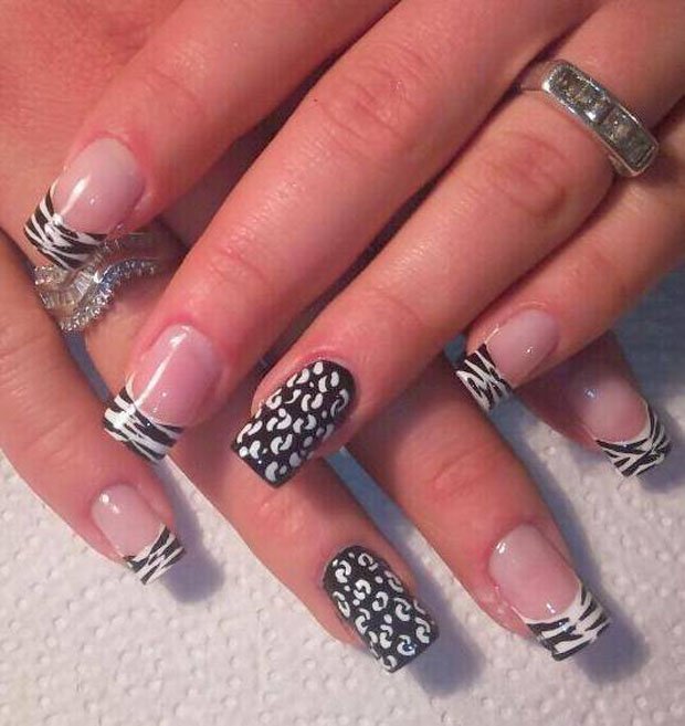 unique black and white nail designs
