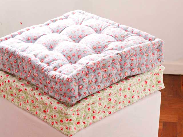 quilted floor pillows