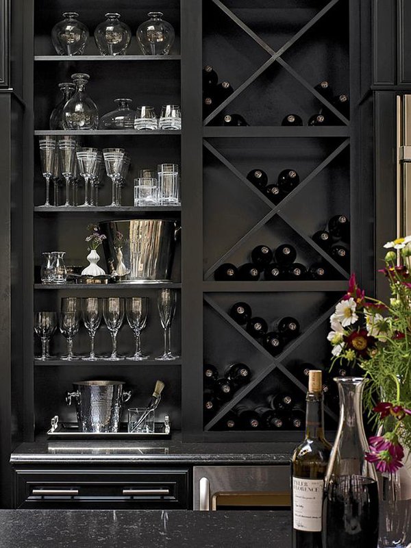 built-in wine rack