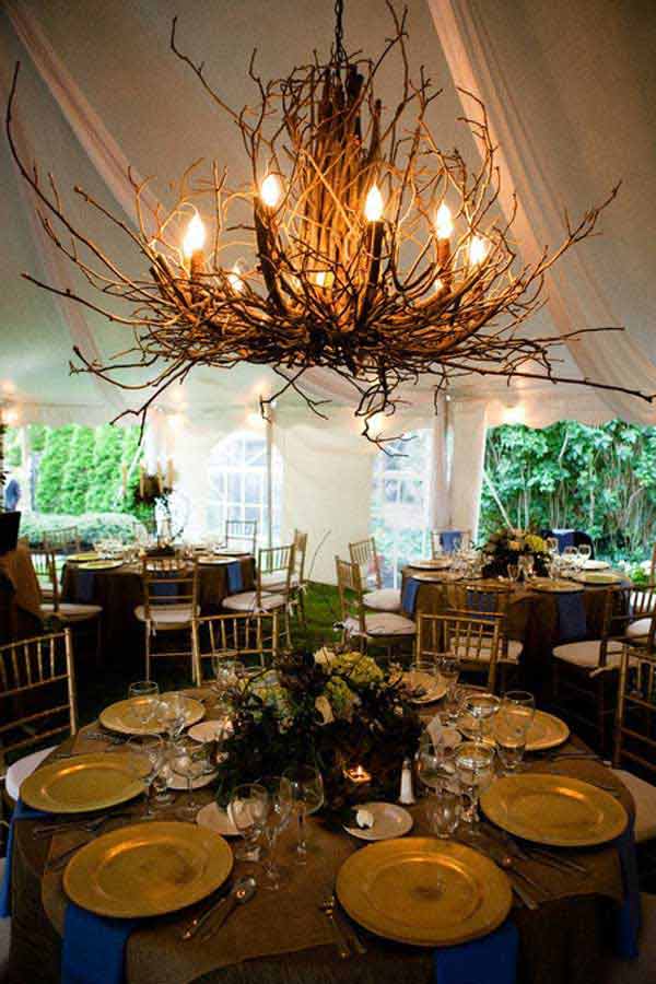 22 DIY Ideas For Rustic Tree Branch Chandeliers - World inside pictures