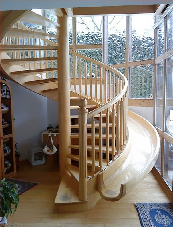 unique staircase slide