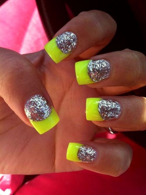 nail designs neon colors