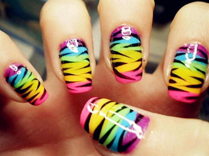 3. Neon French Tip Nail Designs - wide 8