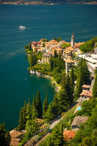 Varenna, Italy as seen from the Eremo Guadio Hotel.