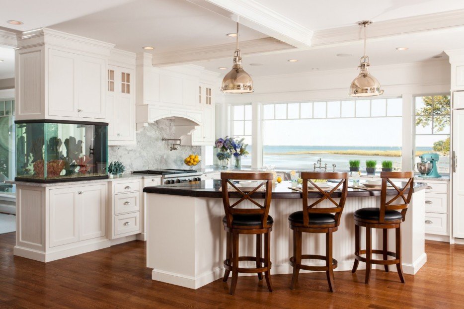 fish tank on kitchen bar