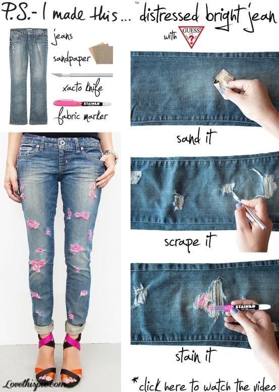 distressed jeans