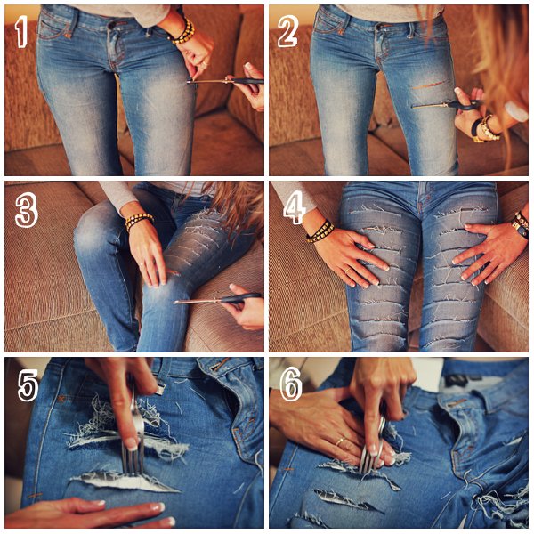 DIY ripped jeans