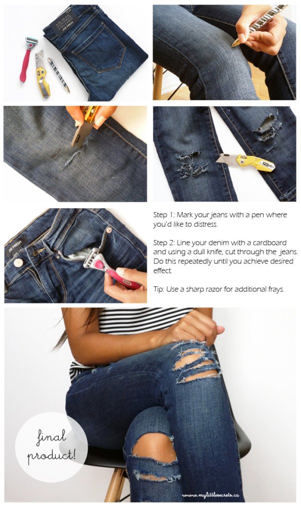 DIY distressed denim