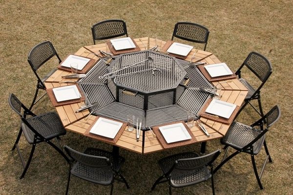 octagon fire pit grill