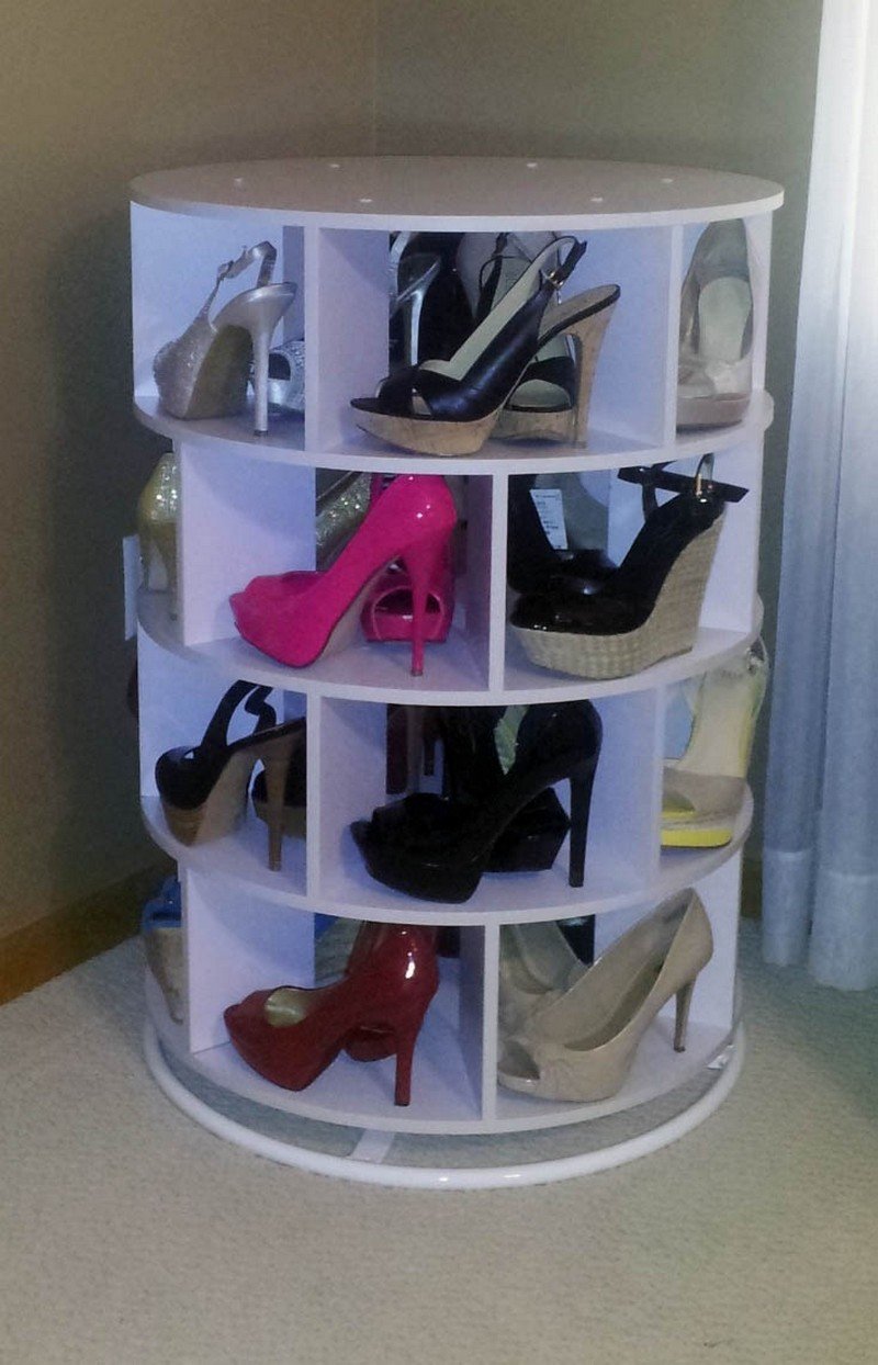 How To Build A Fantastic Shoes Organizer: DIY Lazy Susan Shoe Storage ...