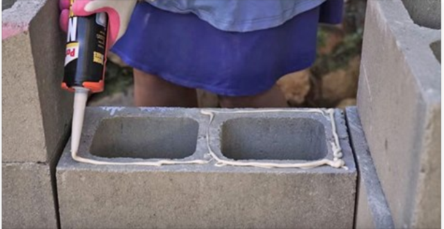 She Glues Cinder Block Together In Her Backyard. What She Done Is