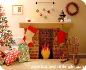 easy diy fireplace for christmas