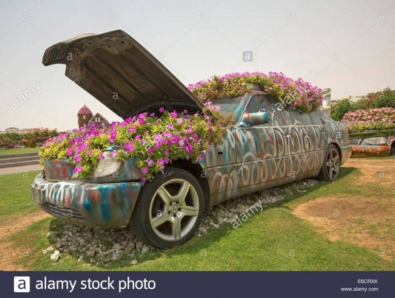 Mini Floral Car Garden Projects To Decorate Your Backyard World