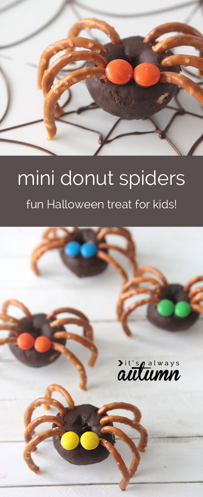 donut-pretzel-spiders-halloween-treat-kids-easy-fun | World inside pictures