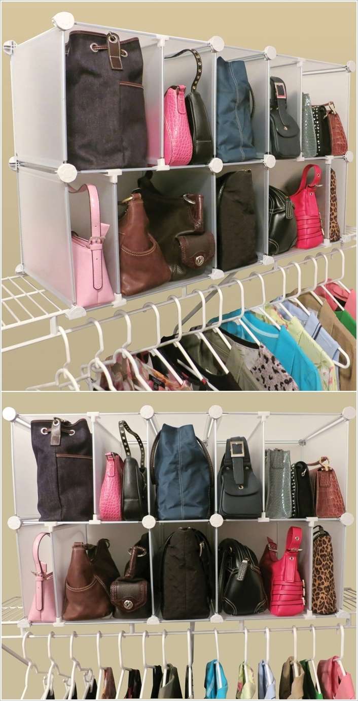 Bag Storage Ideas  Bedroom storage, Handbag storage, Closet designs