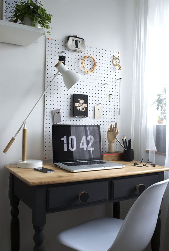 20 White Pegboard With Hooks For Storage Over The Desk World