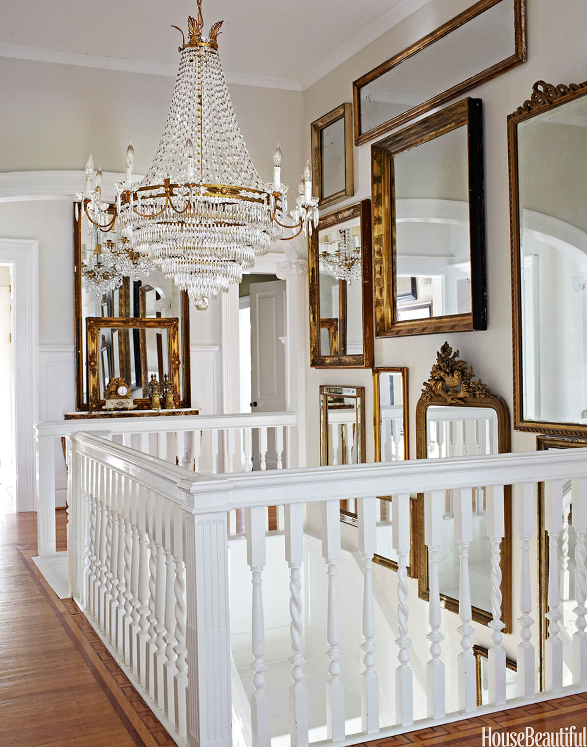 mirrors staircase decor