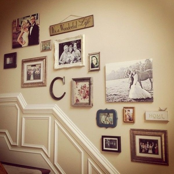 how to decorate staircase wall