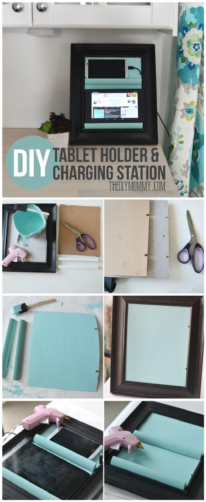 Diy Make A Counter Top Phone Charging Station Tablet Holder From A