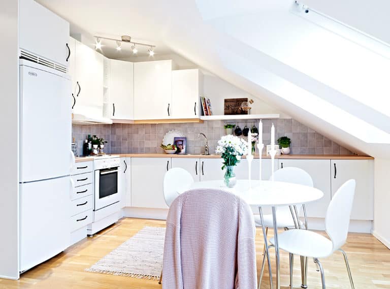 white attic kitchen