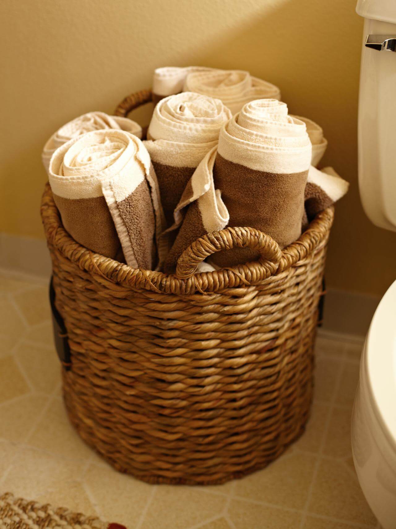 basket towel storage