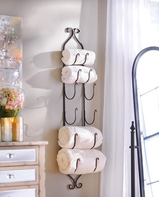 wine rack towel storage