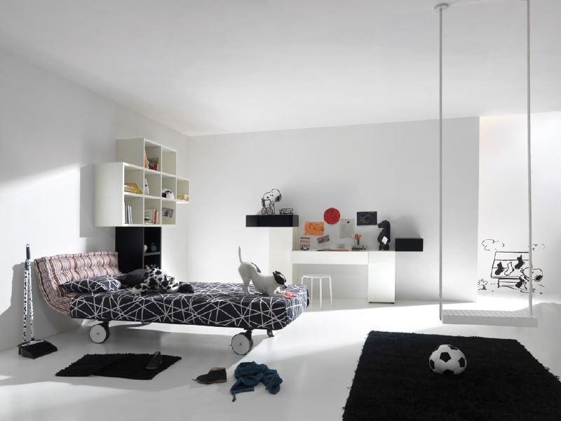 Modern Kid Bedroom Design With Black And White World