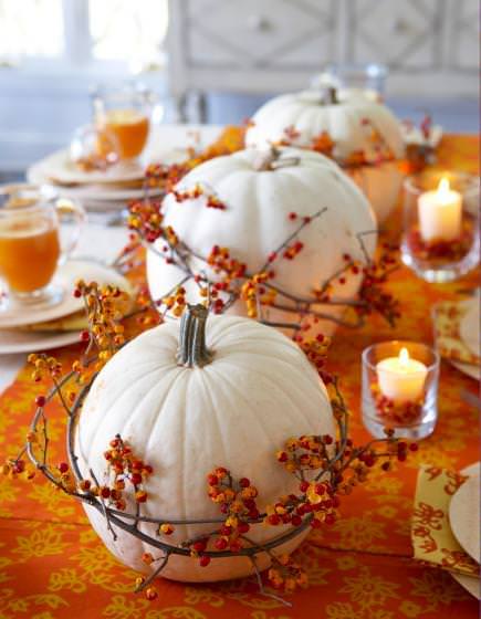 fall home decor table