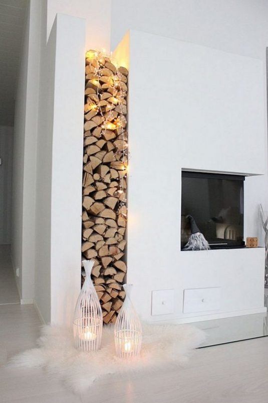 built-in indoor wood storage