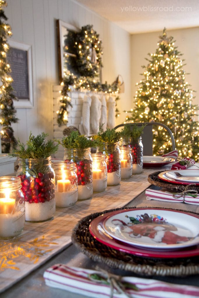 DIY Christmas table centerpiece