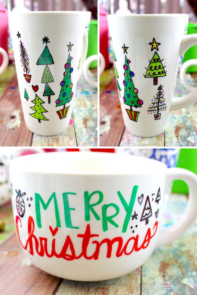 Christmas trees mug