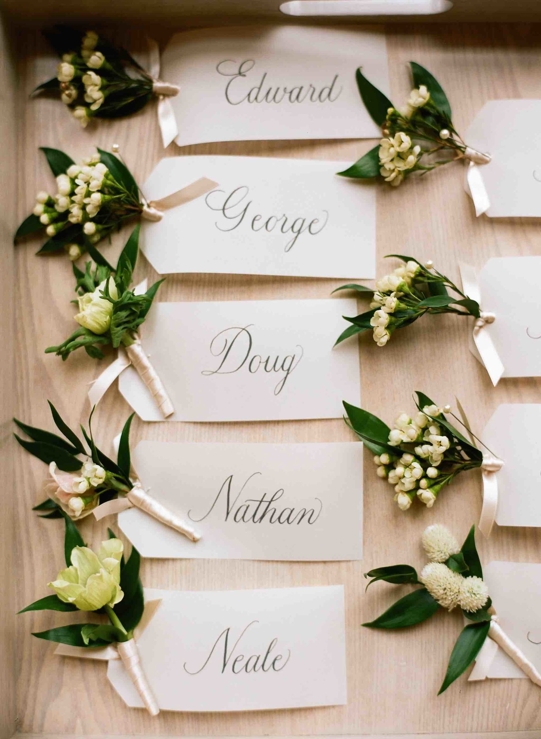 spring wedding name tags