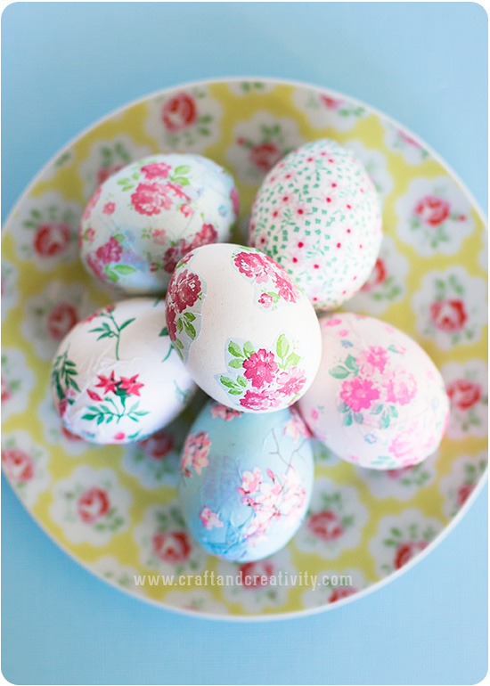 decoupage Easter eggs