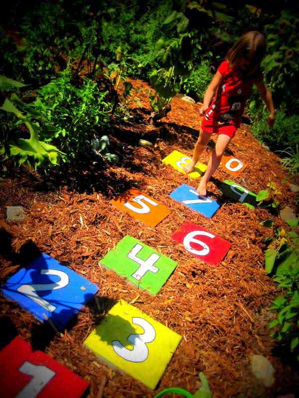 hopscotch garden pathway