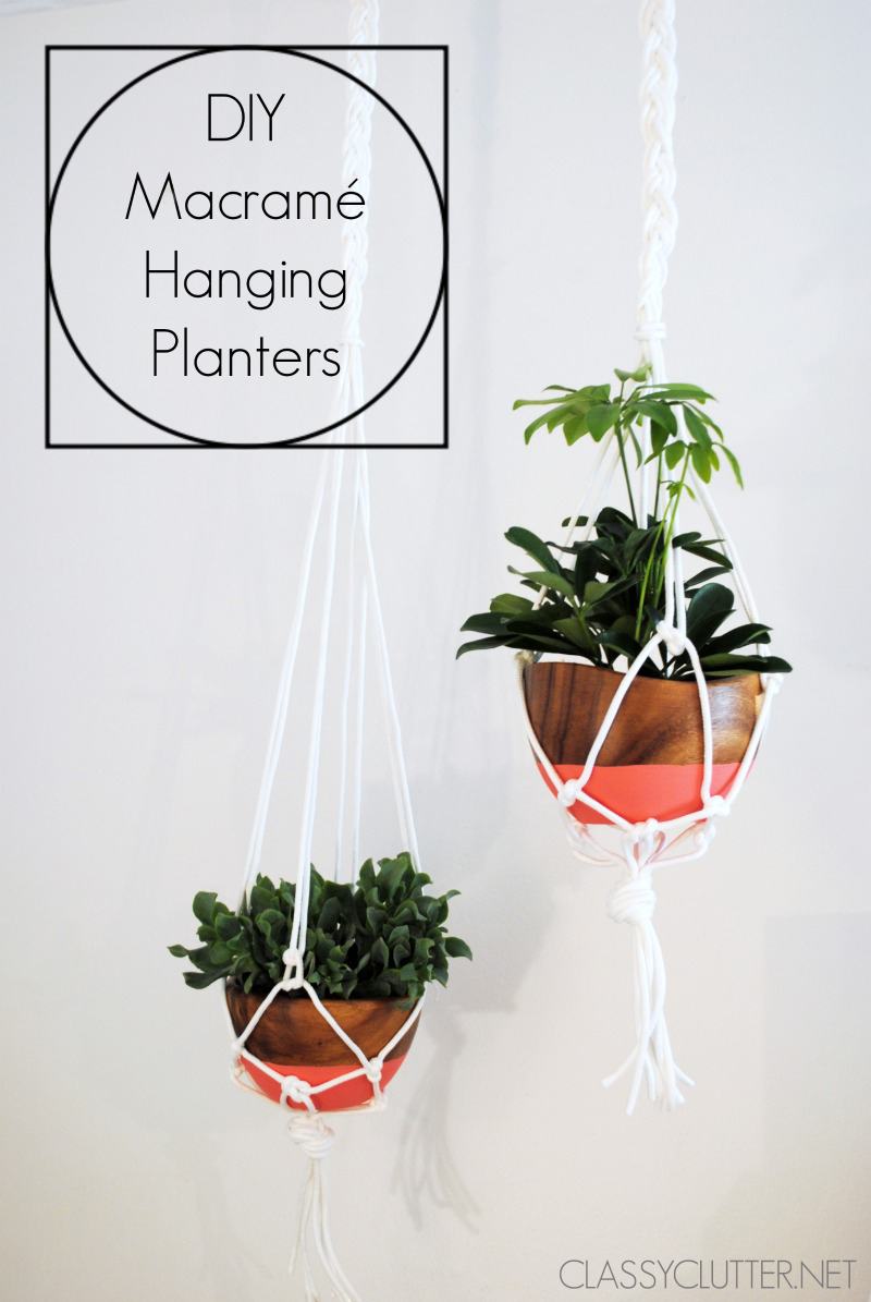DIY macramé hanging planters