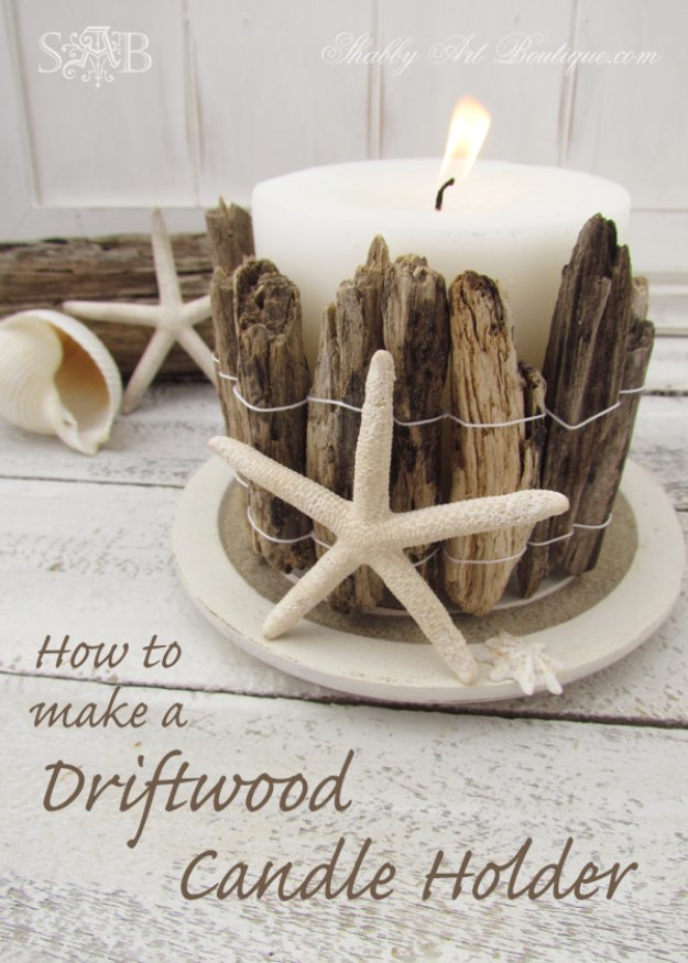 driftwood candle holder