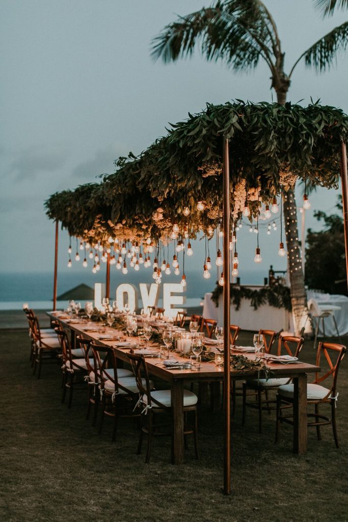 beach night wedding